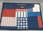 x4 Tommy Bahama Patriotic Fabric Placemat Set Quilted Patchwork Star Stripes NEW