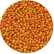 Czech Glass Seed Beads Size 10/0 Yellow Red Brown Stripe