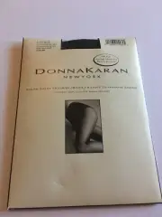 Donna Karan Control Top Sheer Satin Pantyhose Style 265 Small/Petite Black Noir