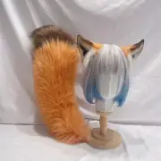 Cosplay Headband Fox Ears Artificial Animal Ear Anime Red Fox Tail 1pc Handmade