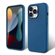 ZUSLAB Liquid Silicone Case for iPhone 13 Pro 6.1" 2021 Anti-Scratch Gel Rubber Shockinchof Full Protection Soft Microfiber Lining Cover - Cobalt Blue
