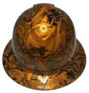 Custom Hard Hat Ridgeline Full Brim HOK Sunset Pearl Graffiti