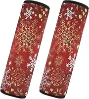 Car Seat Belt Pads 2 Pack Soft Car Seatbelt Shoulder Cover Camera Bag Strap Cover Car Accessories for Adults and Kids M Christmas Red Snowflakes