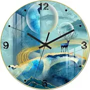 14 Inch Simple and Creative Mute Wall Clock,Crystal Porcelain Painting Wall Clock Creative Modern Minimalist Mute