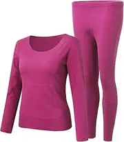 [Generic] Mens Underwear 32 34 Womens Two-Piece Set Long Sleeve O Neck Blouse Thermal Underwear Soft and Warm Top and Pants Set Lingerie Short Set