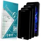 [3 Pack Privacy Screen Protector for iPhone 8 Plus and 7 Plus Tempered Black
