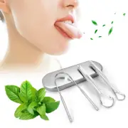 3Pcs Tongue Scraper Cleaner Stainless Steel Dental Fresh Breath Cleaning Oral