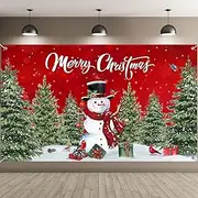 Christmas Backdrop Merry Christmas Party Decoration Christmas Photo Banner Signs Xmas Photography Background Photo Props for Winter New Year Xmas Eve Family Party Decoration Supplies (Snowman)