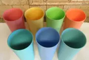 Tupperware 12 oz Straight Edge Tumblers Set of 7 Textured Pastels Solid Rare New