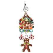 KIRKS FOLLY GINGERBREAD HOUSE OPEN RING CHARM IN SILVER TONE