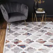 Brand Ventures Porto Isabella Grey & Multi Geometric Rug