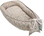 Molis&co Baby Nest 90 x 50 cm Baby Cot Reducer or Co-Sleeping Nest for Babies Cotton Portable or Travel Cot for Newborns Peony Oeko-Tex 100