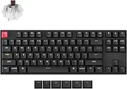 Keychron K8 Version 2 TKL Custom Wireless Mechanical Keyboard, QMK Programmable Bluetooth 5.2/Wired, White Backlit with Shine-Through PBT Keycaps, Super Brown Switch for Mac Windows Linux