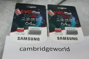 2 PIECES New GENUINE Samsung EVO Plus 64GB Micro SD Memory Card with SD Adapter
