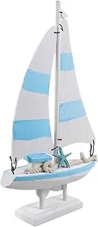 Alipis Mediterranean Style Wooden Sailboat Decor Model Sailboat Ornament for Table Centerpiece Nautical Home Decor