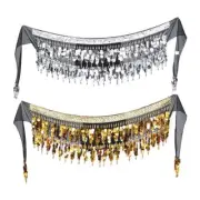 Belly Dance Hip Skirt Scarf Tassel Scarf Sequin Wrap Rostume Performance Outfit