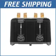 Compact 4 Slice Toaster with Toast Boost & Easy Clean Design - Elegant Black