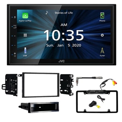 JVC Bluetooth CD/DVD Radio, GM Install Kit, Antenna Adapter, Rearview Camera (for: Isuzu)