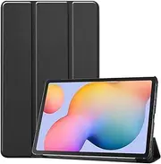 Case for Samsung Galaxy Tab S6 Lite 10.4 2020 2022 2024, PU Leather Flip Foldable Folio Stand Protective Tablet Cover with Auto Sleep/Wake Function (Black)