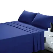 Soft Bed Sheet and Pillowcase Set Ultra High GSM - Royal Blue