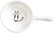 BRIGHTFUFU 1 Set Ceramic Sauce Dish with Handle Cat Pattern Appetizer Plates for Condiments for Home and Restaurant Use Black White