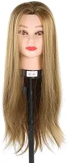 Domary Mannequin Head Practice Manikin Cosmetology Doll Hairstyling Training Head with Hair