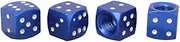 TOMALL 4pcs Tyre Valve Stem Caps for Universal Car Motorcycle Bike Aluminum Alloy Dice Style Blue
