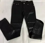 Liquid Gold Pants Girls Size 14~Black Snakeskin Look~NWT
