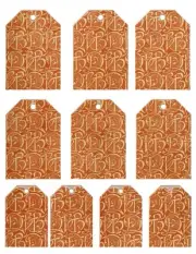 Ten Blood Orange HANG TAGS Ephemera Vintage Style for Junk Journal etc