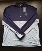 NWT MEN'S RALPH LAUREN RLX PULLOVER, SIZE: M, COLOR: NAVY/LIGHT BLUE (N13)