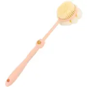 Shower Brush with Bristles and Loofah, Long Handle Bath Brush Back Scrubber