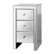 ALFORDSON Mirrored Bedside Table Silver