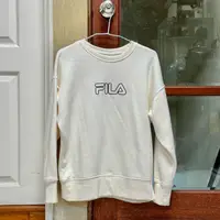 在飛比找蝦皮購物優惠-FILA 好市多購入 costco 內刷毛白色大學T 衛衣 