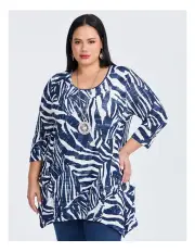 [Taking Shape] Gabby Swing Top Dark Indigo Print