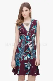 ROBERTO CAVALLI DRESS FORBIDDEN FRUIT FLORAL PRINT SLEEVELESS $1,950 IT 46 US 10