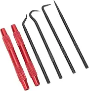 Hook and Pick Set, 6Pcs Detachable Angled, Straight, Full Hooks and O Ring Pick Kit, Precision Pick Tool with Storage Case, Professional Oil Seal Puller Removal Tool for Cars