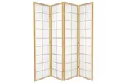 Zen Room Divider Screen Natural 4 Panel