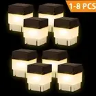 Solar Power Fence Post Cap Pool Garden Yard LED Square Light White 50mm x 50mm