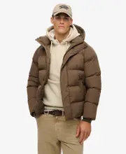 Hooded Puffer Jacket | Warm Brown