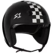 S-One Helmet Retro Lifer 2XL Black Matte/White Checkers