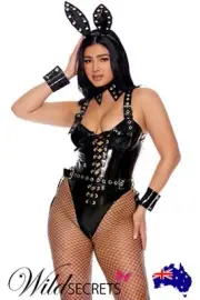 NEW Forplay Lotta Bunny 5 Piece Black Sexy Bunny Costume, Wild Secrets