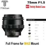 TTArtisan 75mm F1.5 Full Frame MF Swirly Bokeh Magic Lens for M42 Mount Camera