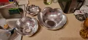 Set Of 3 Metal Style Nesting Bowls Small Medium & Large