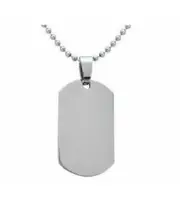 Men Stainless Titanium Military Engravable Pendant Necklace bead Chain Dog Tag