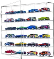 1/64 Clear Acrylic Display Case for Diecast Wheels, Wall Mount & Desktop, 6 Leve