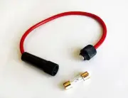 8 Gauge High Performance Bakelite AGU Type Fuse Holder with a piece of AGU Fuse