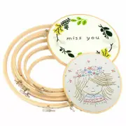 Natural Bamboo Embroidery Hoops Cross Stitch Circle Frame DIY Needlework Craft