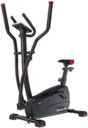 Elliptical Trainer Exercise Machine for Home Use with LCD Monitor and Pulse Rate Grips Magnetic Smooth Quiet Driven,Cardio Home Office Fitness Workout Machine Portable