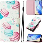Case for iPhone 11 Pro Max,Premium PU Leather Lightweight Flip Cover Card Holder Wallet Magnetic Protective Stand Hand Strap,Cupcake