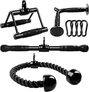 Yes4All Tricep Press Down Cable Machine Attachment Set, LAT Pulldown Attachment, Cable Machine Accessories For Home Gym